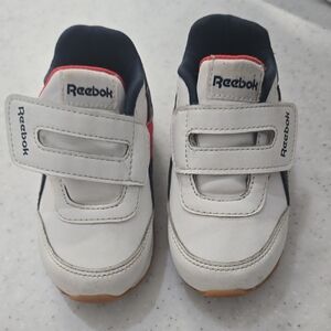 Reebok Kids White and Navy Sneakers with Red Accents